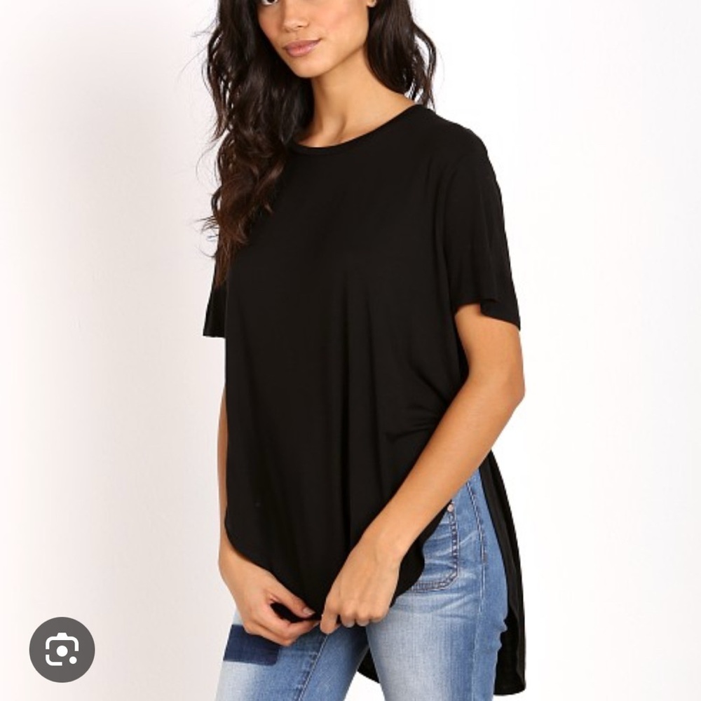 Joah Brown black side slit shirt